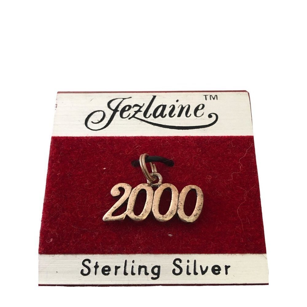 Vintage Jezlaine Y2k Year 2000 Sterling Silver Charm For Bracelet 925 .75